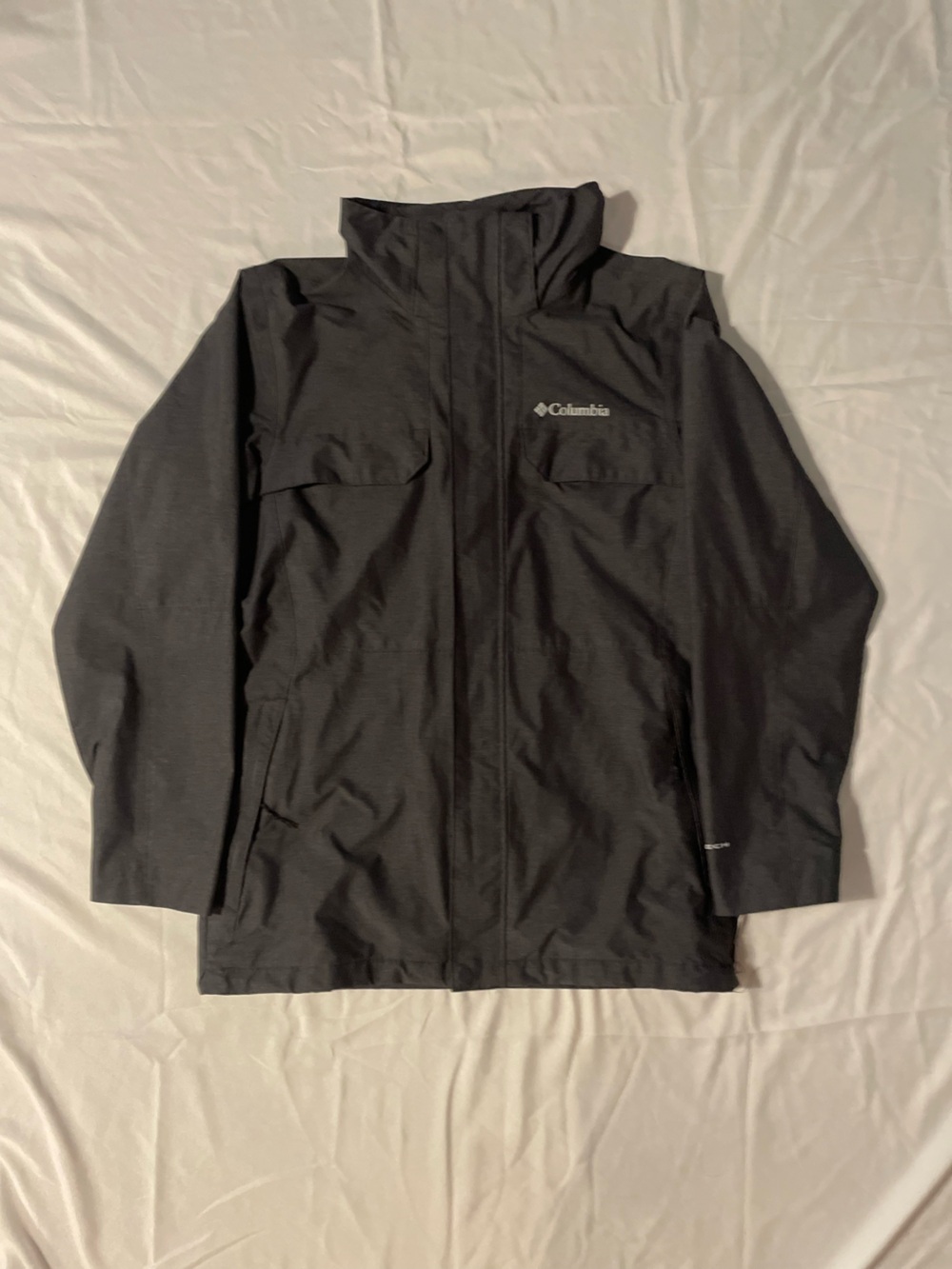 Columbia Men's Black Waterproof Raincoat with Subtle Logo
